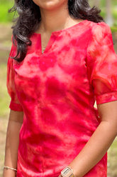 Red Organza kurti